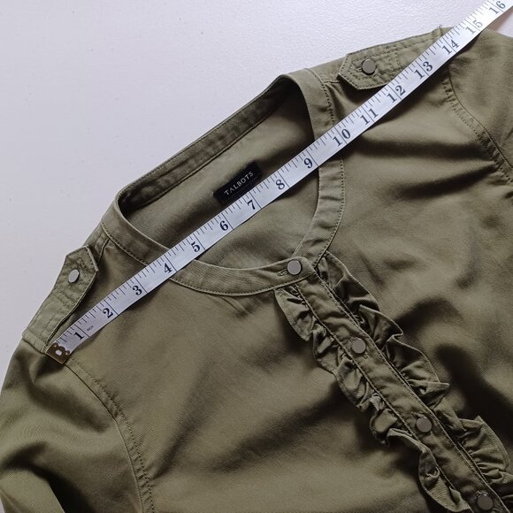 Talbots Ruffle Front Tab Sleeve Mini Dress - Picture 11 of 16